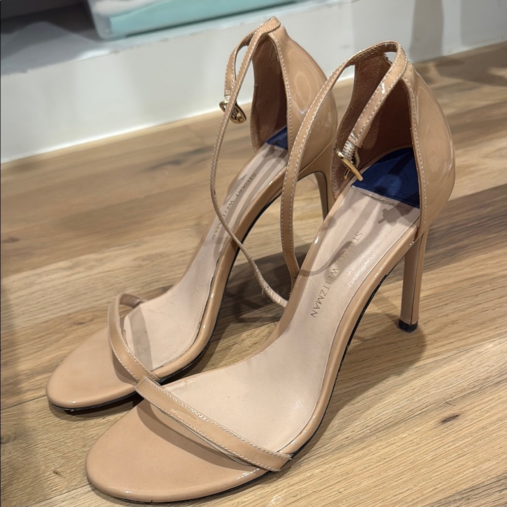 Stuart Weitzman Tan Nudistsong 4 inch High Heel Sandals